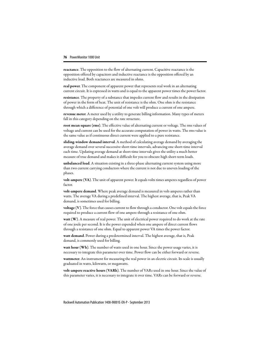 Rockwell Automation 1408-EMxx PowerMonitor 1000 Unit User Manual | Page 76 / 80