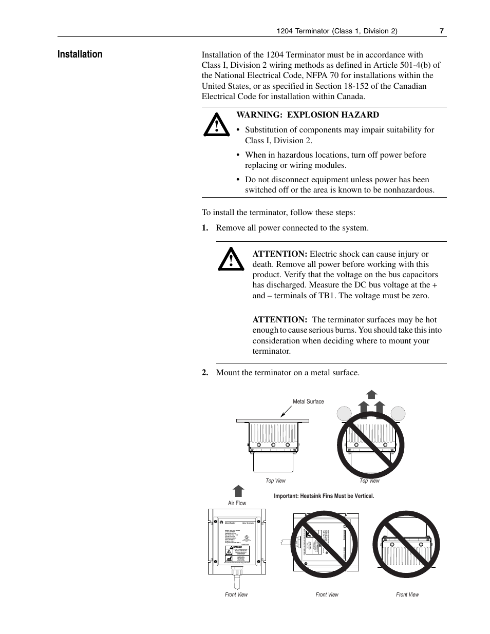 Installation | Rockwell Automation 1204-TFB2 Terminator User Manual | Page 7 / 12