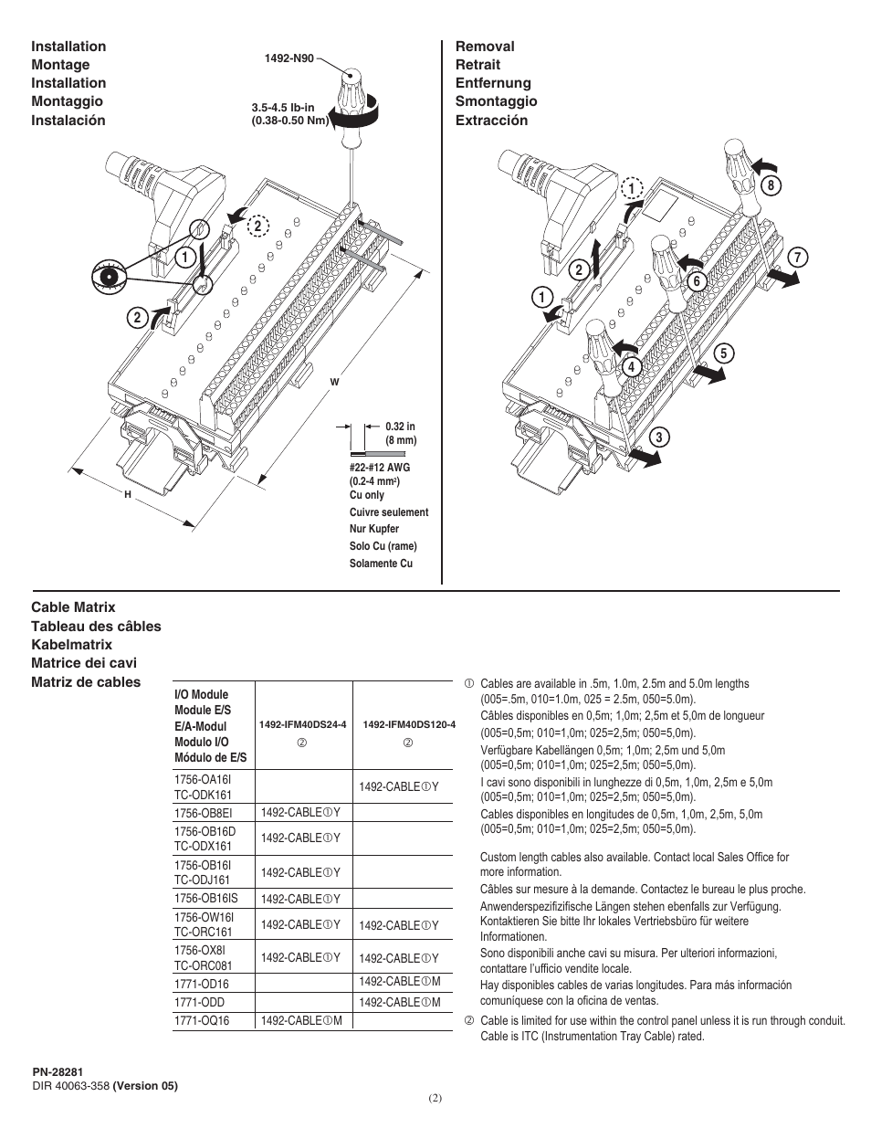 Rockwell Automation 1492-IFM40DS24-4_IFM40DS120-4 16 Point Isolated Interface Modules with LEDs and Extra Terminals User Manual | Page 2 / 4