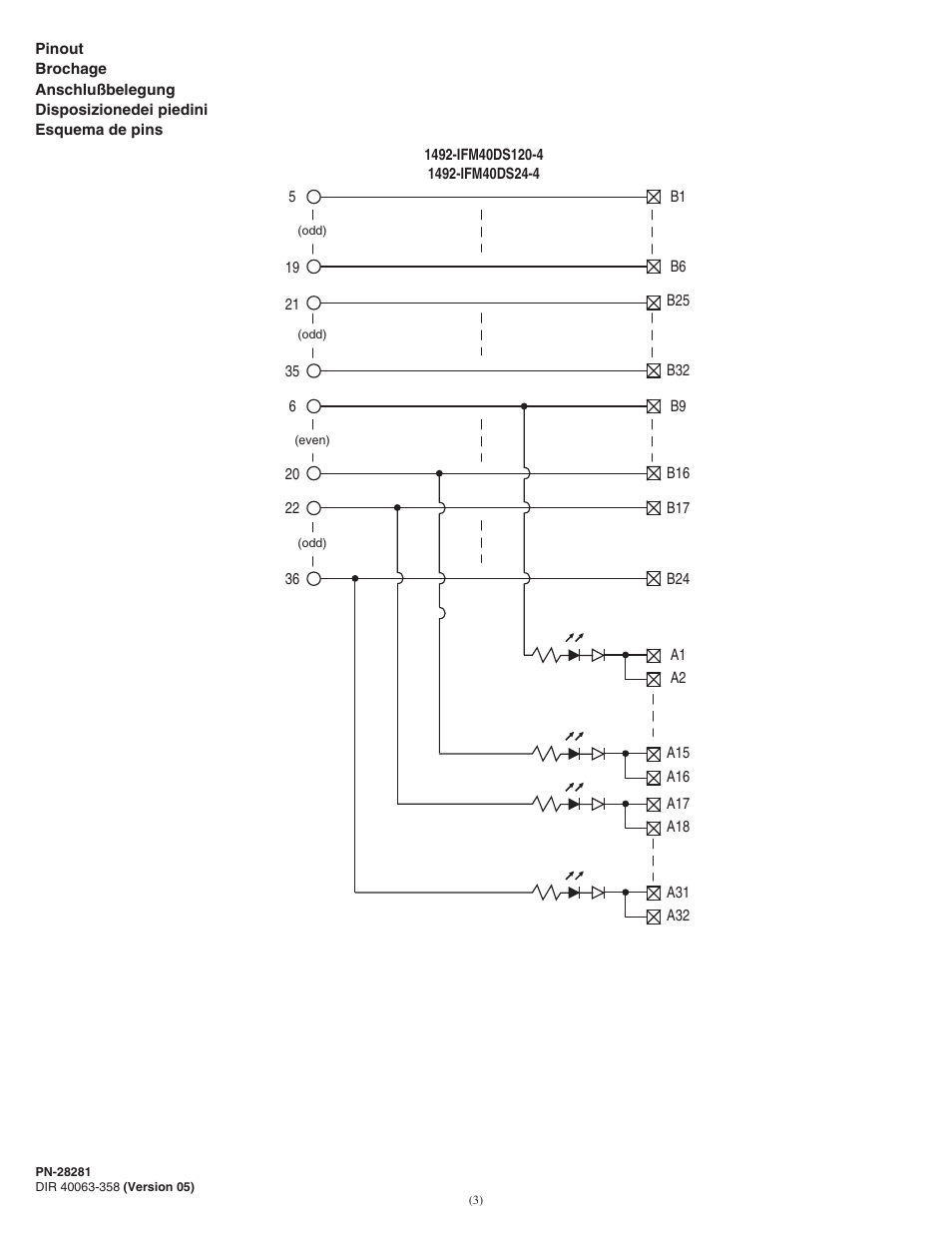 Rockwell Automation 1492-IFM40DS24-4_IFM40DS120-4 16 Point Isolated Interface Modules with LEDs and Extra Terminals User Manual | Page 3 / 4