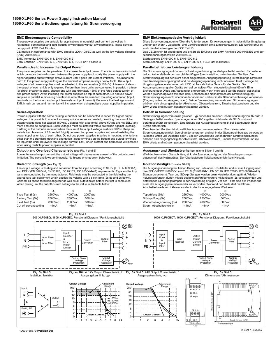 Rockwell Automation 1606-XLP60 DC Power Supply User Manual | Page 4 / 4