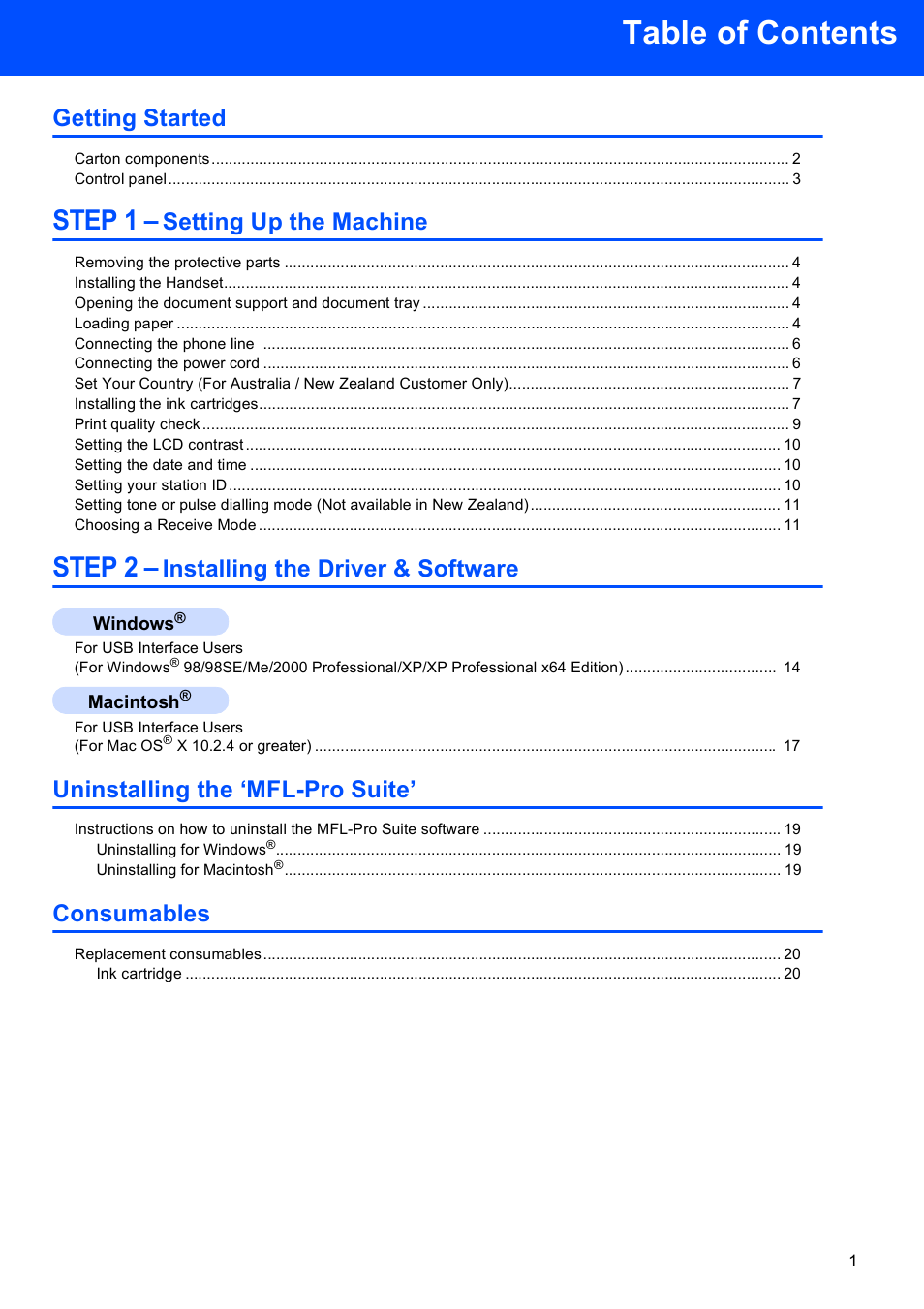 Brother MFC-3360C User Manual | Page 3 / 24