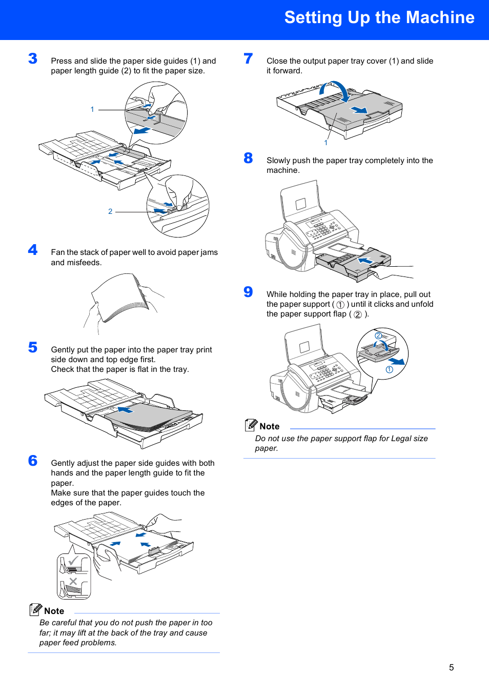 Setting up the machine | Brother MFC-3360C User Manual | Page 7 / 24