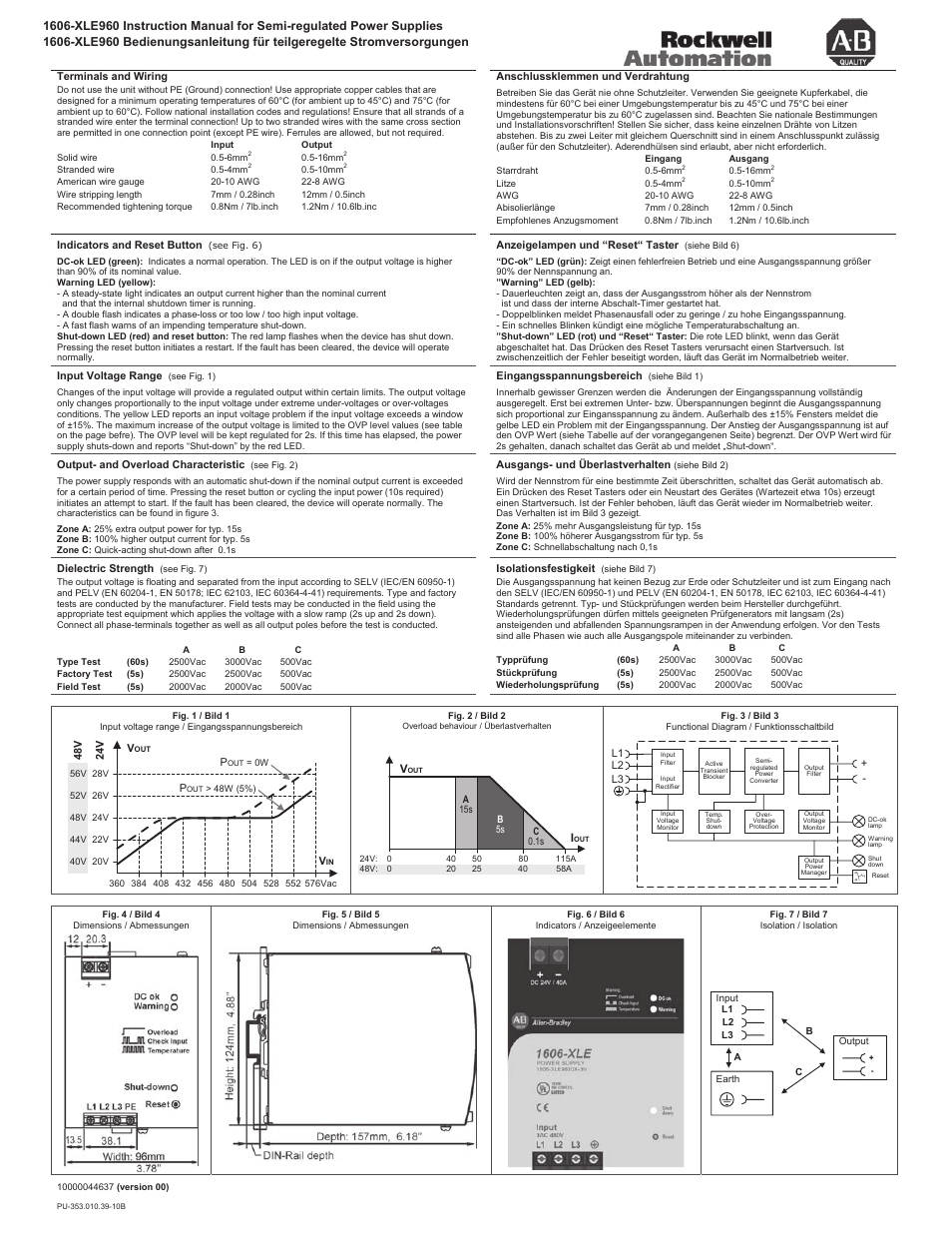 Rockwell Automation 1606-XLE960 DC Power Supply User Manual | Page 4 / 4