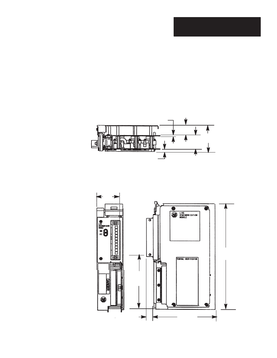 Line synchronization module mechanical dimensions | Rockwell Automation 1402-LSM Line Synchronization Module Installation Instructions User Manual | Page 77 / 87