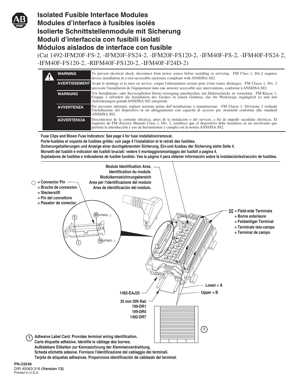 Rockwell Automation 1492-IFMxxxx Relay Interface Modules User Manual | 4 pages