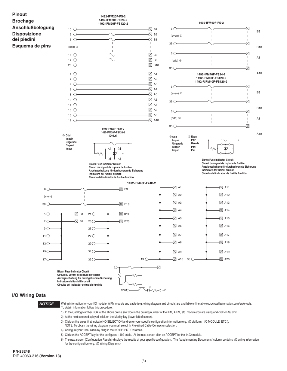 I/o wiring data | Rockwell Automation 1492-IFMxxxx Relay Interface Modules User Manual | Page 3 / 4