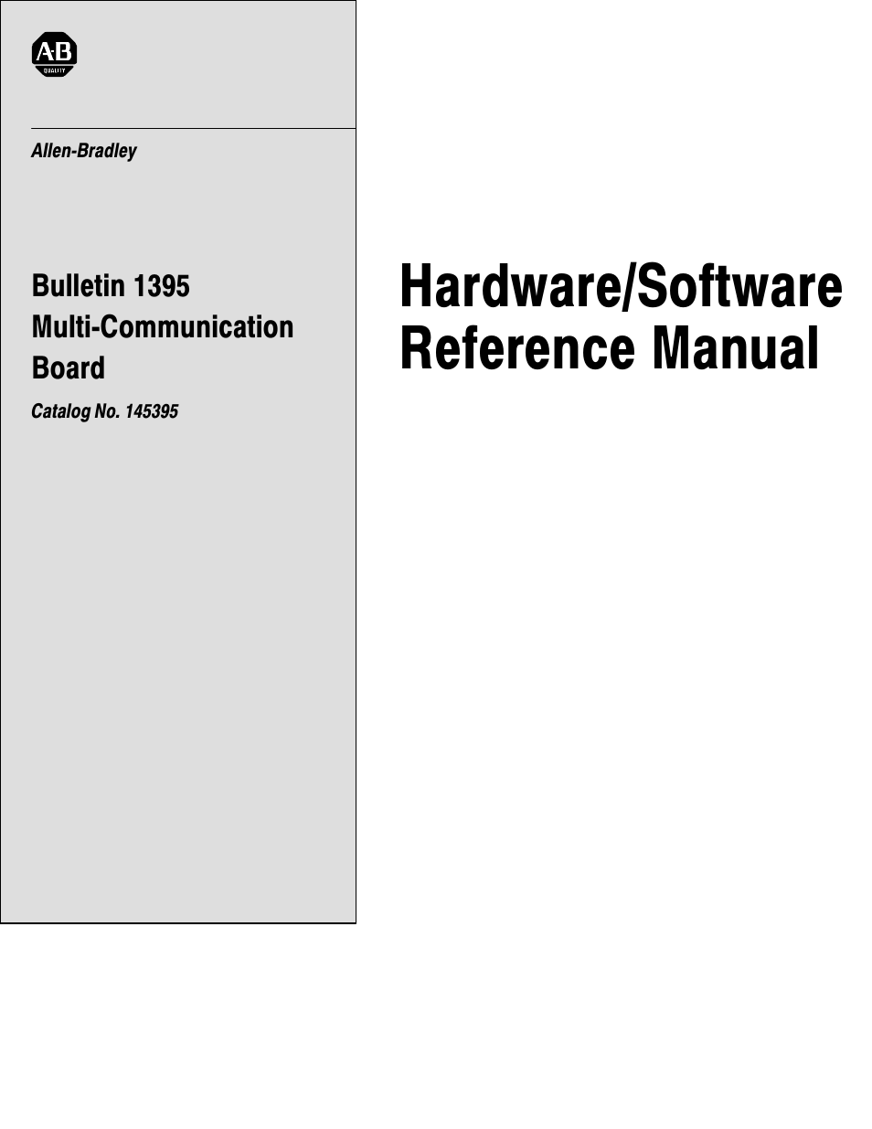 Rockwell Automation 1395 Multi-Comm Hardware/Software User Manual | 147 pages
