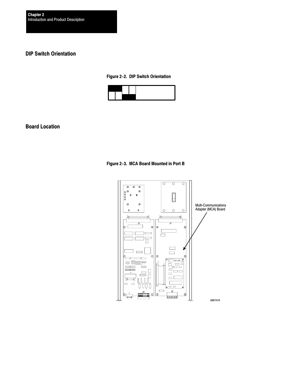 Dip switch orientation, Board location | Rockwell Automation 1395 Multi-Comm Hardware/Software User Manual | Page 11 / 147