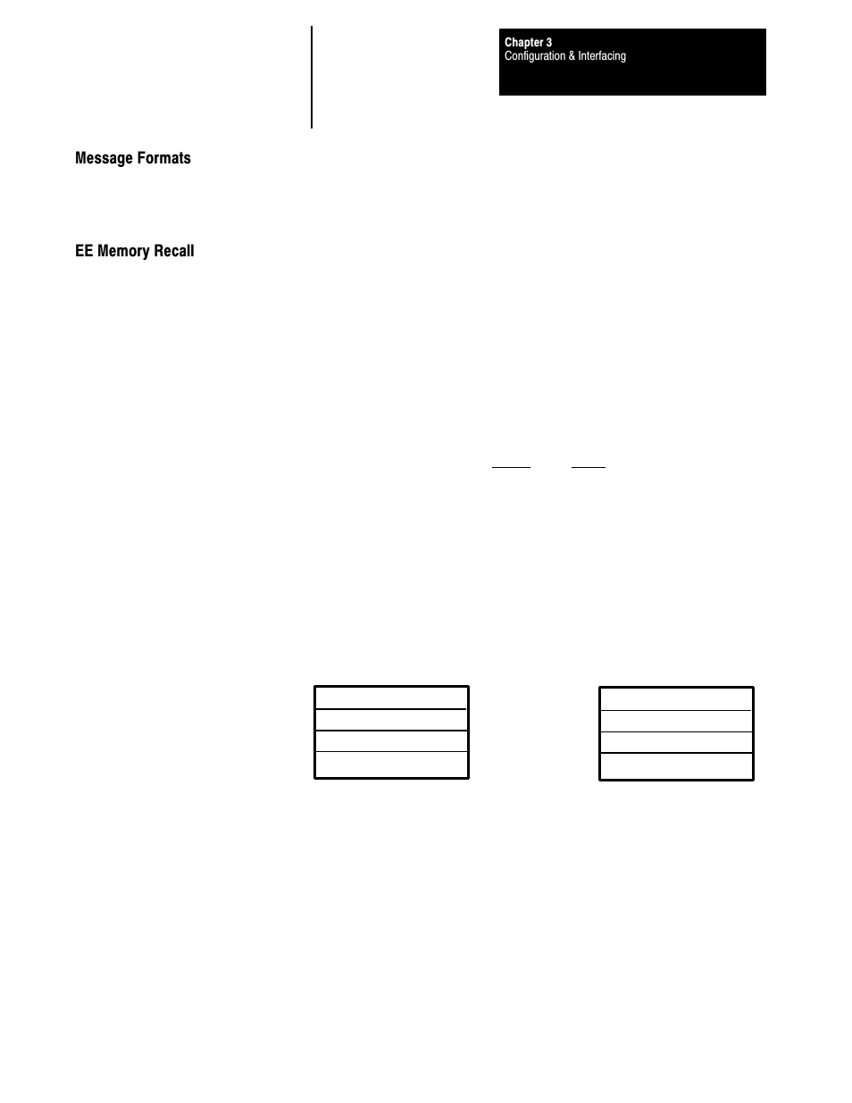 Message formats, Ee memory recall | Rockwell Automation 1395 Multi-Comm Hardware/Software User Manual | Page 48 / 147