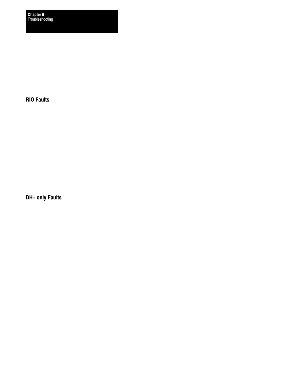 Rio faults, Dh+ only faults | Rockwell Automation 1395 Multi-Comm Hardware/Software User Manual | Page 92 / 147
