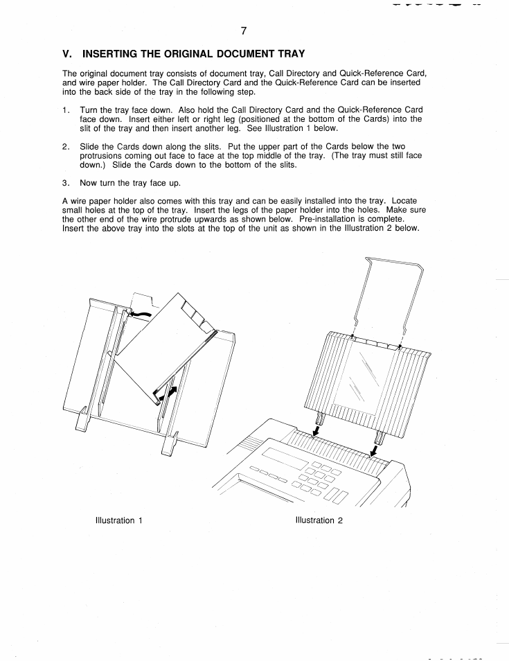 V. inserting the original document tray | Brother FAX-200 User Manual | Page 16 / 52