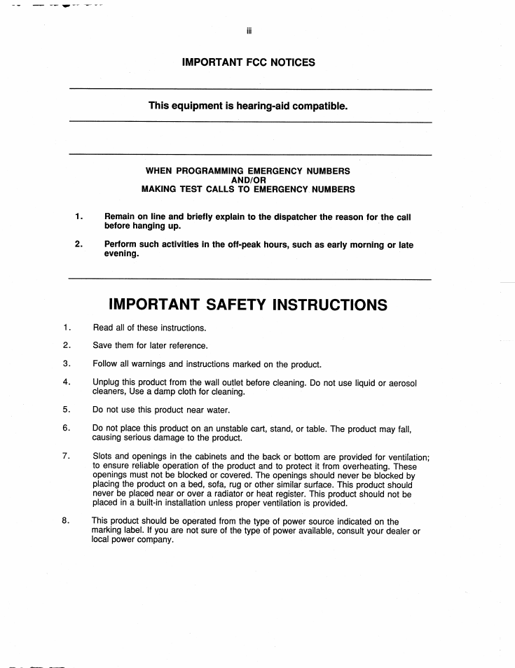 Important safety instructions | Brother FAX-200 User Manual | Page 5 / 52