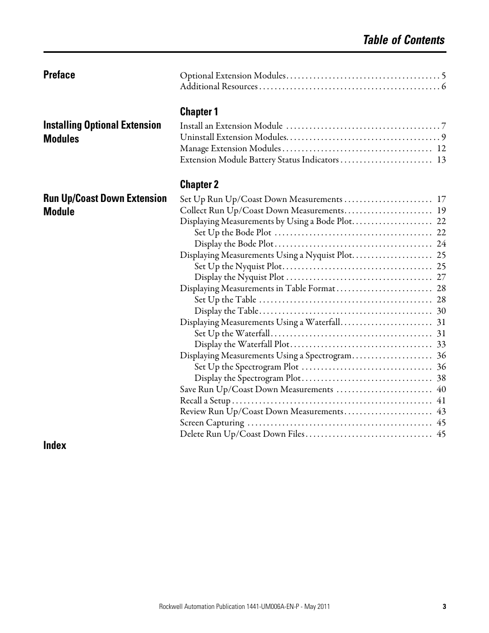 Rockwell Automation 1441-DYN25-MRUC Run Up Coast Down Extension Module for the Dynamix 2500 User Manual | Page 3 / 50