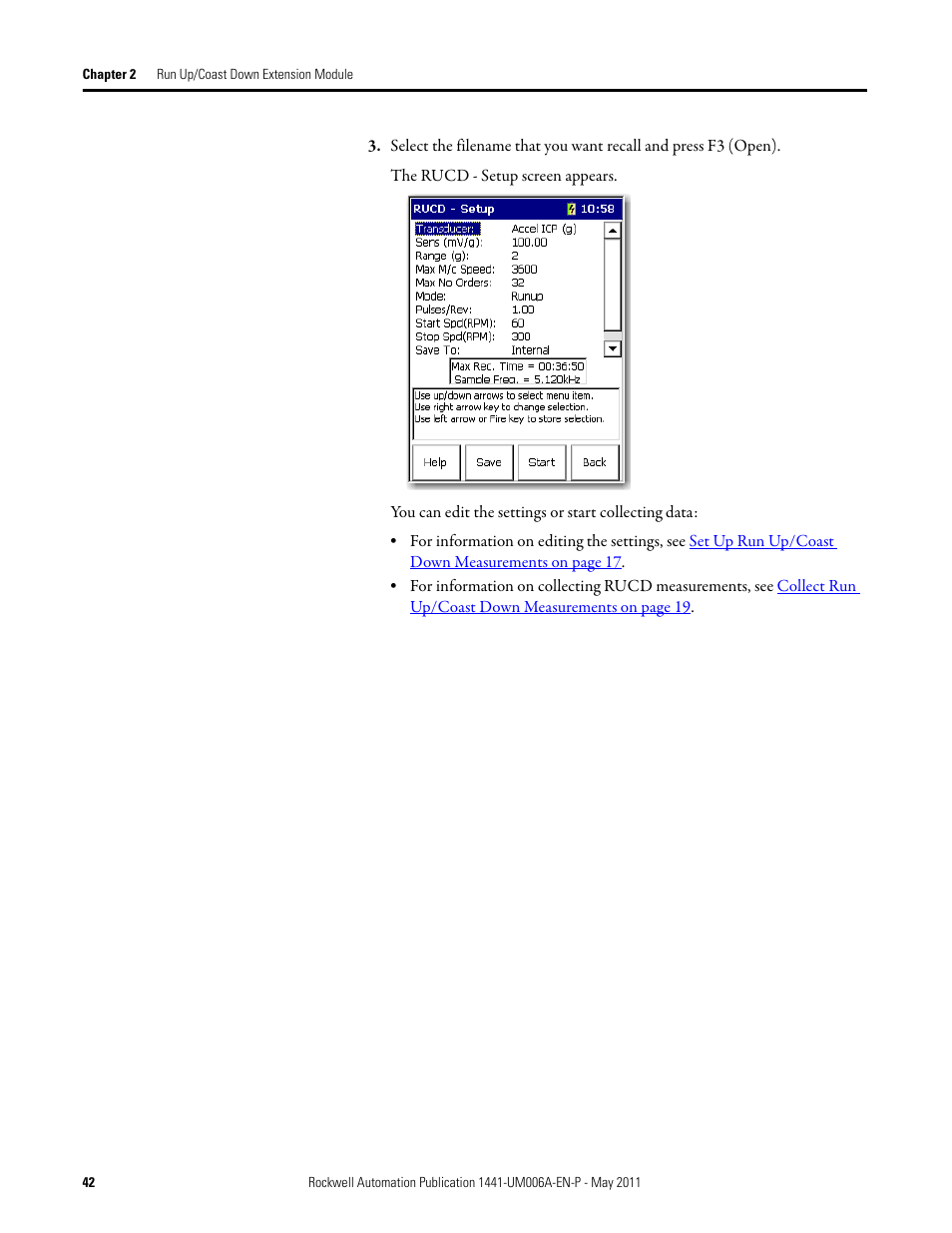 Rockwell Automation 1441-DYN25-MRUC Run Up Coast Down Extension Module for the Dynamix 2500 User Manual | Page 42 / 50
