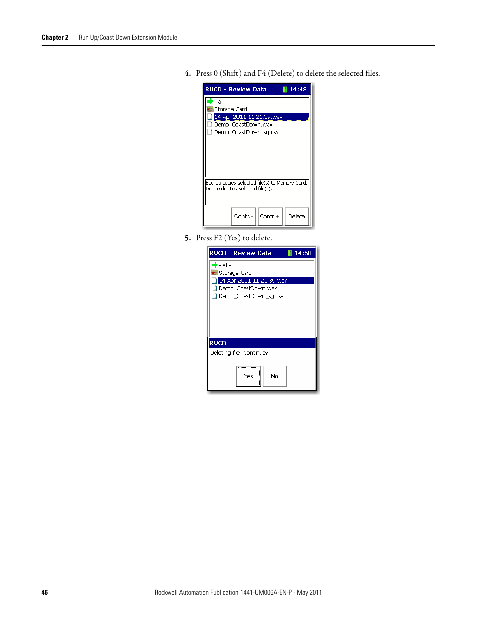 Rockwell Automation 1441-DYN25-MRUC Run Up Coast Down Extension Module for the Dynamix 2500 User Manual | Page 46 / 50