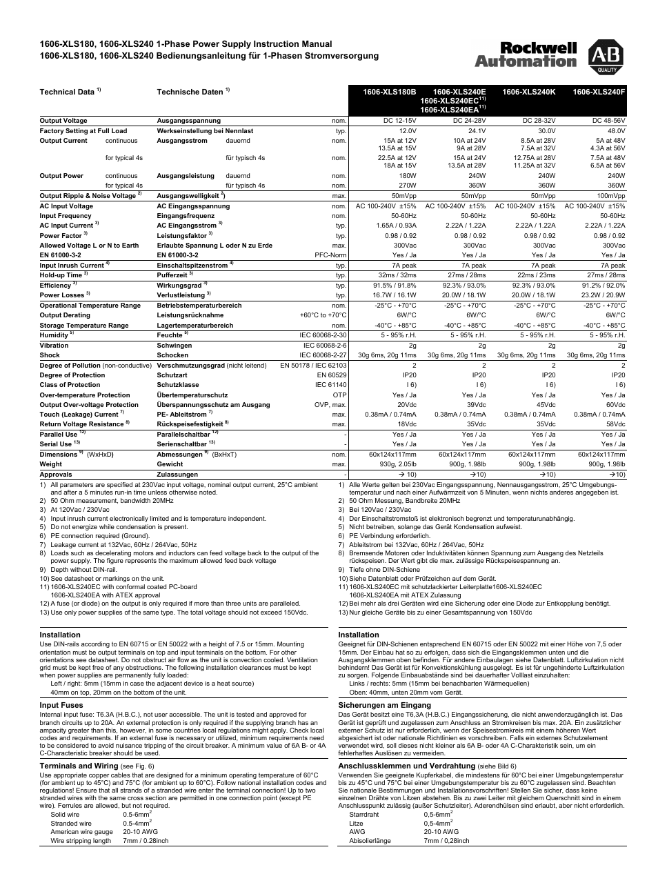 Rockwell Automation 1606-XLS180_240 DC Power Supply User Manual | Page 3 / 4