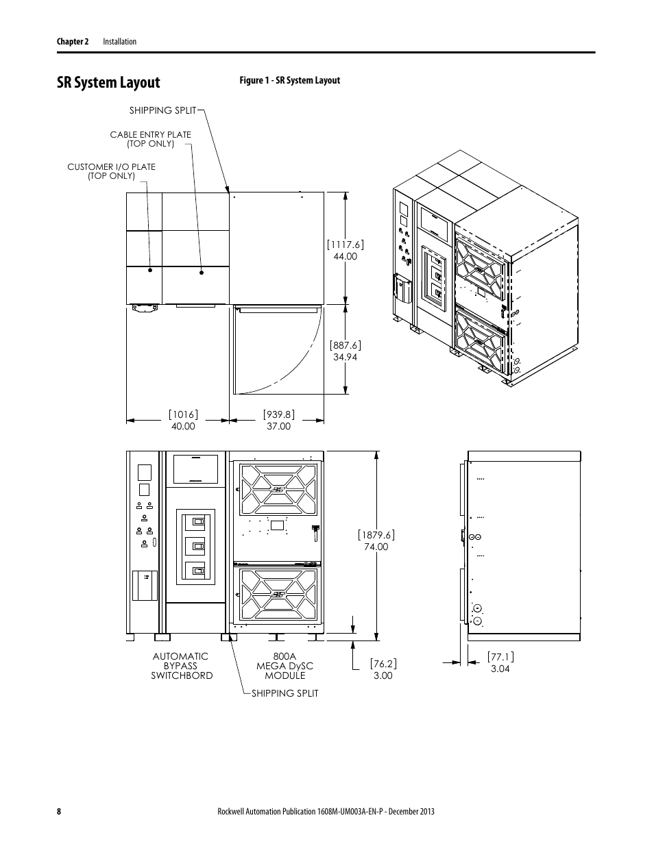 Sr system layout, Figure 1 - sr system layout | Rockwell Automation 1608M MegaDySC User Manual, 800 Amp - 208V User Manual | Page 8 / 54