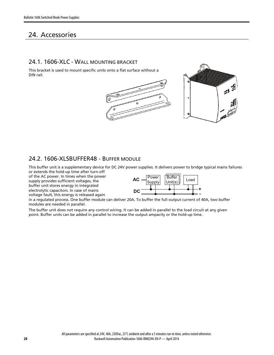 Accessories, 1606-xlc | Rockwell Automation 1606-XLS960EE Power Supply Reference Manual User Manual | Page 20 / 28