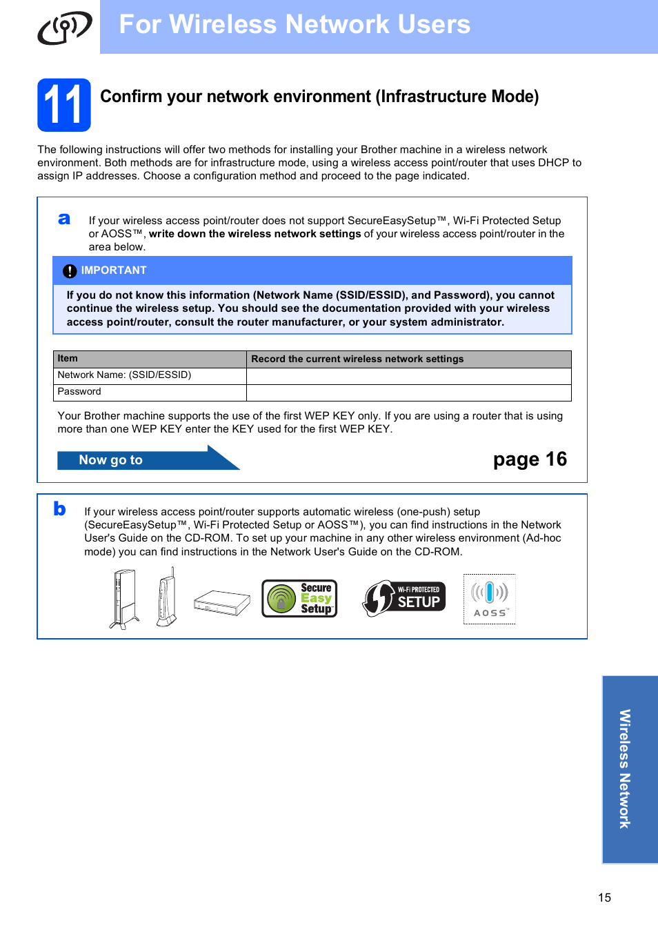 For wireless network users, Page 16 b | Brother DCP-377CW User Manual | Page 15 / 28