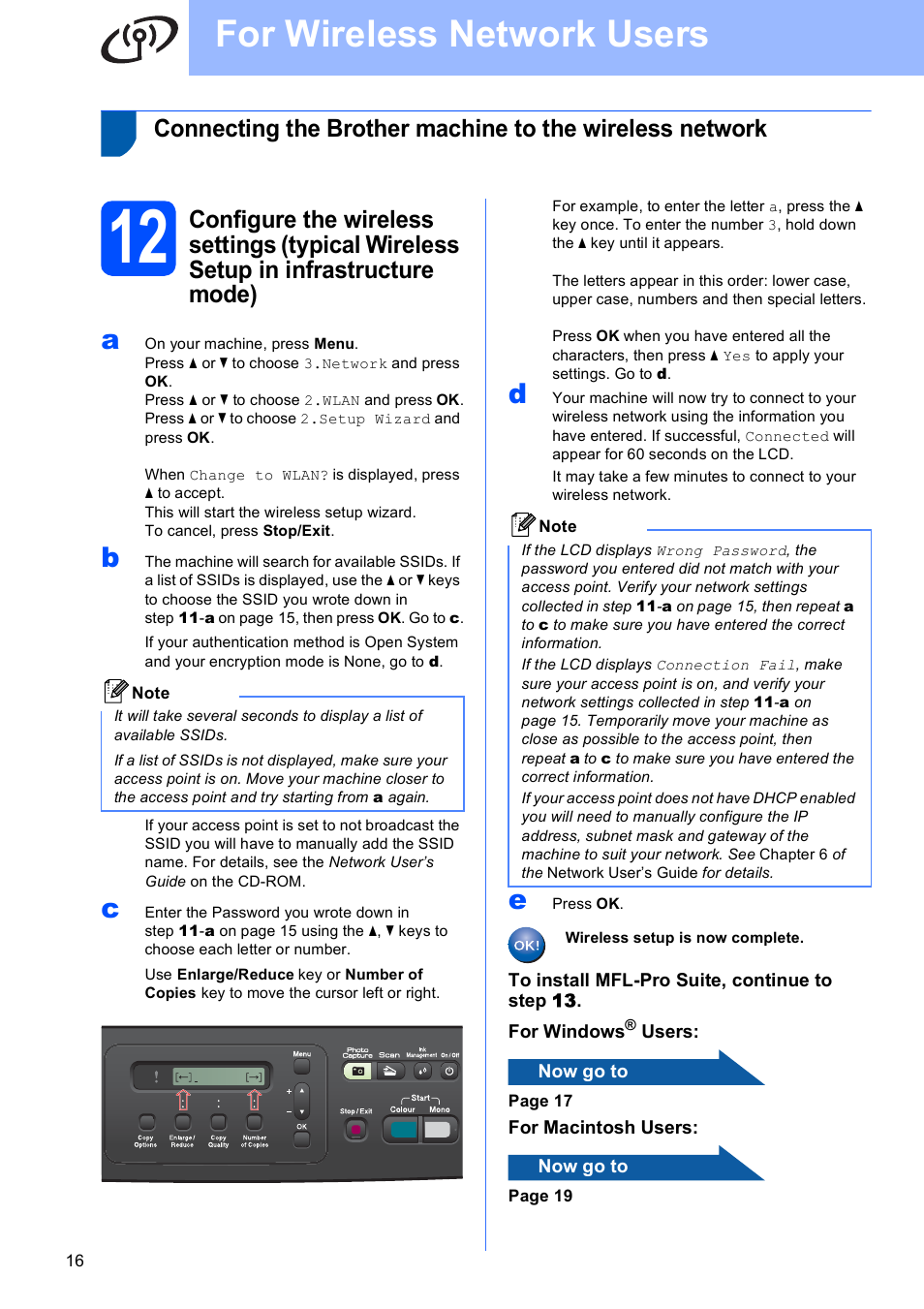 For wireless network users | Brother DCP-377CW User Manual | Page 16 / 28