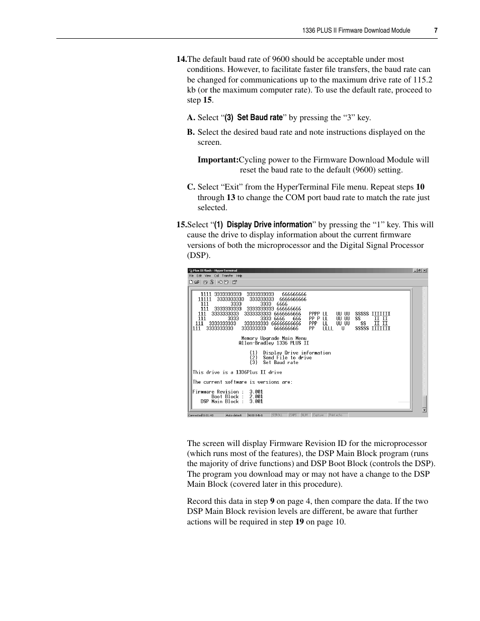 Rockwell Automation 1336F PLUS II Firmware Download Module Inst. User Manual | Page 7 / 12