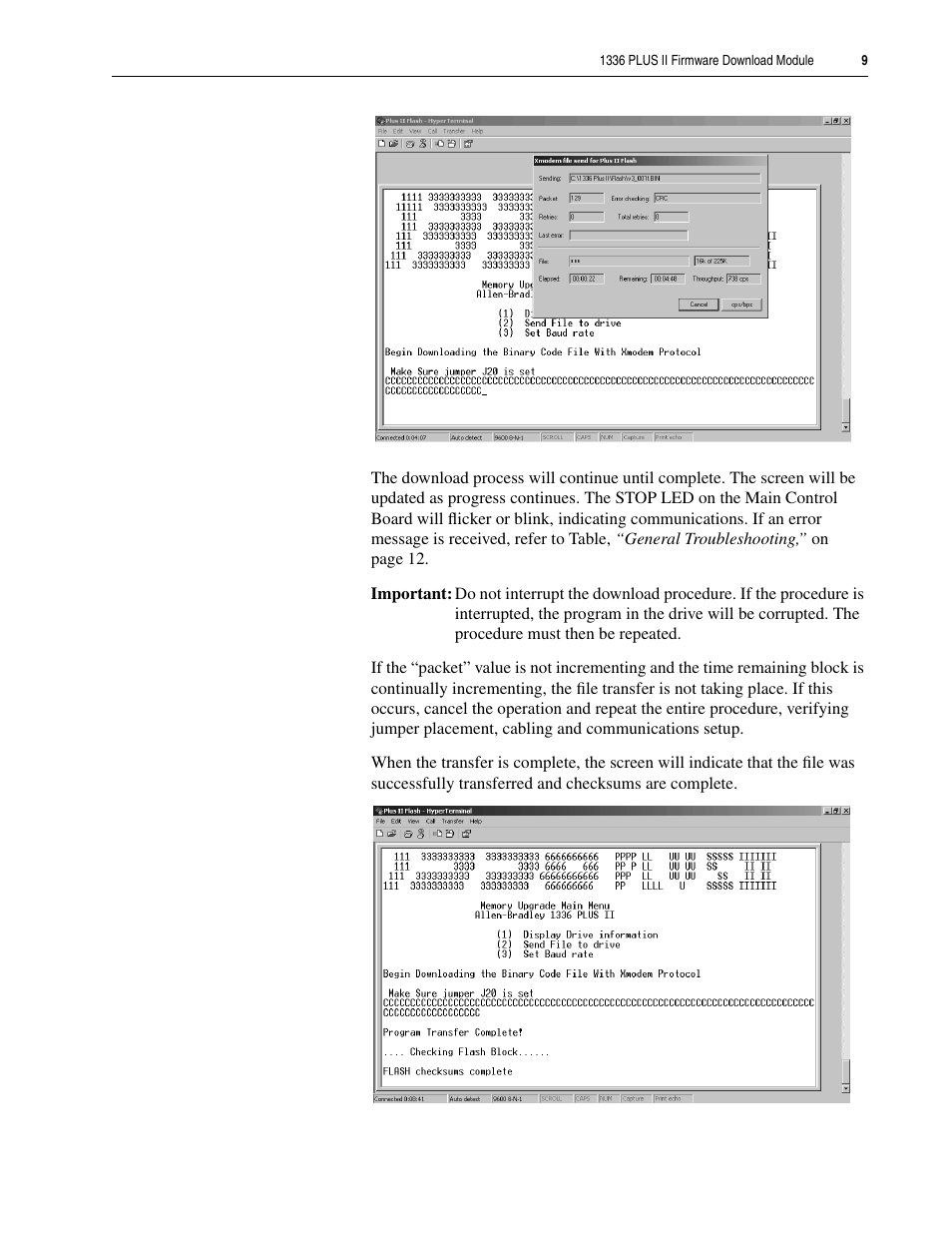 Rockwell Automation 1336F PLUS II Firmware Download Module Inst. User Manual | Page 9 / 12