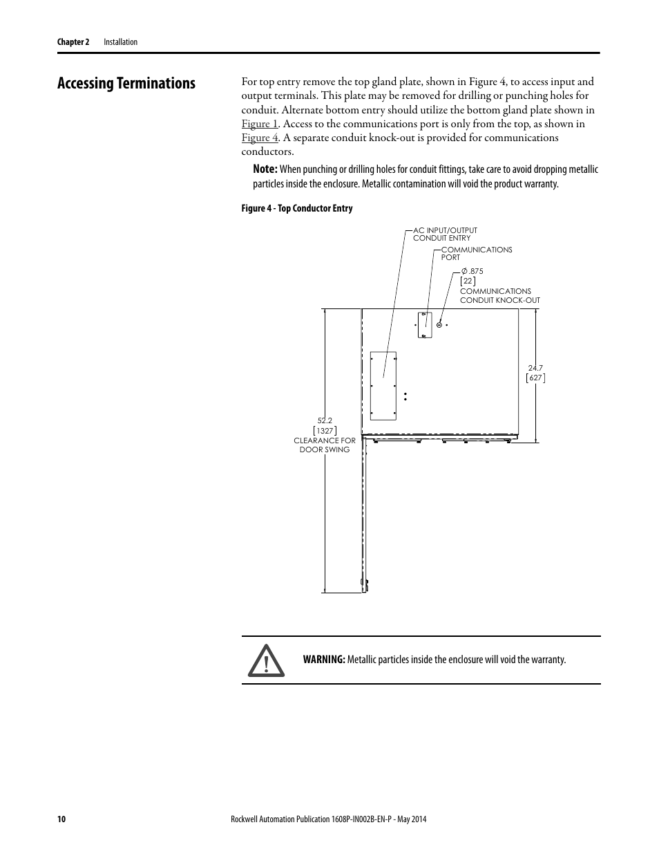 Accessing terminations | Rockwell Automation 1608P ProDySC User Manual, 100/110 A User Manual | Page 10 / 23