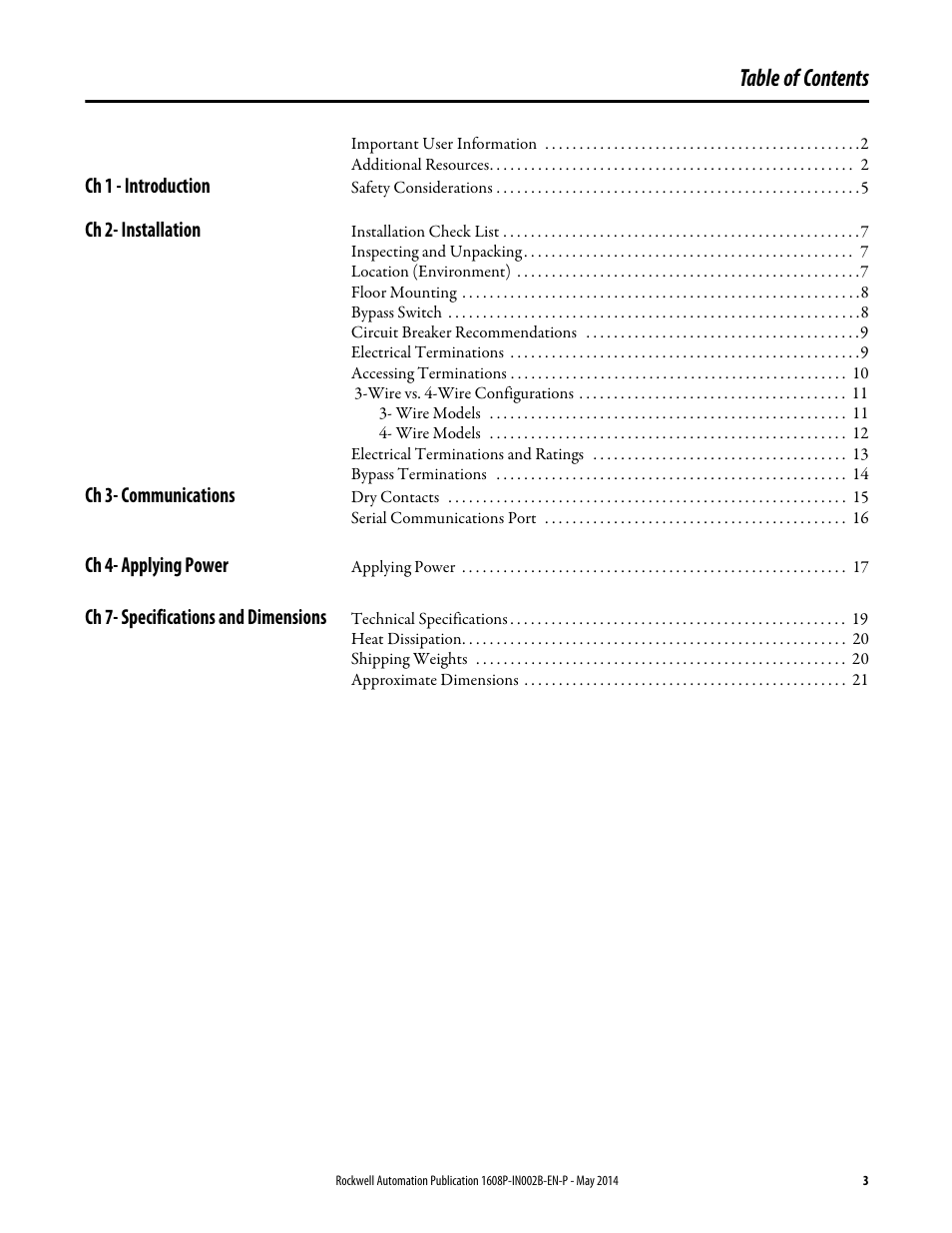 Rockwell Automation 1608P ProDySC User Manual, 100/110 A User Manual | Page 3 / 23