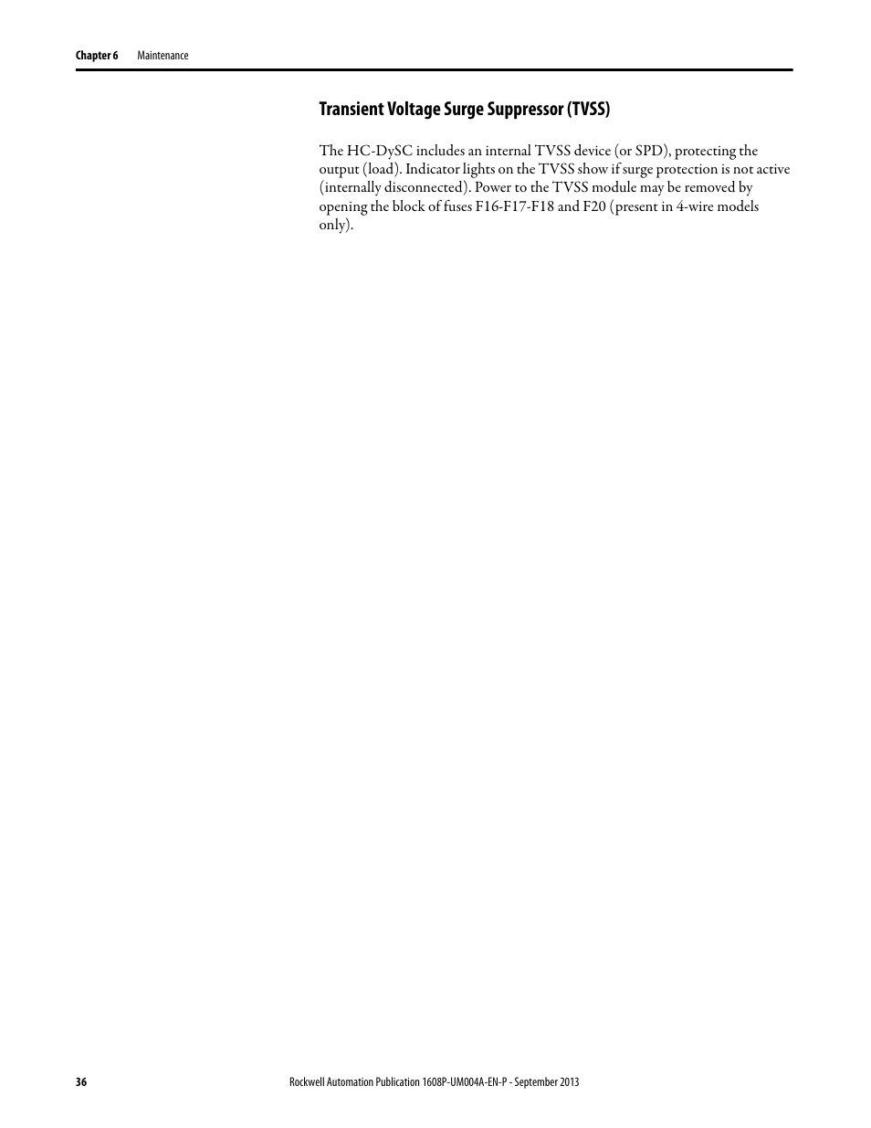Transient voltage surge suppressor (tvss) | Rockwell Automation 1608 HC-DySC User Manual, 200 A User Manual | Page 36 / 40