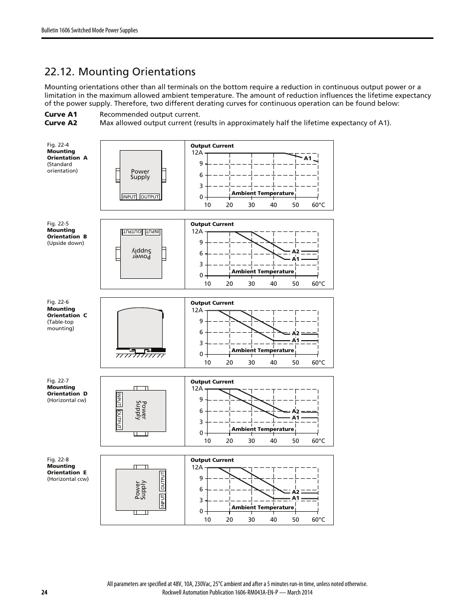 Mounting orientations | Rockwell Automation 1606-XLE480FP Power Supply Reference Manual User Manual | Page 24 / 26