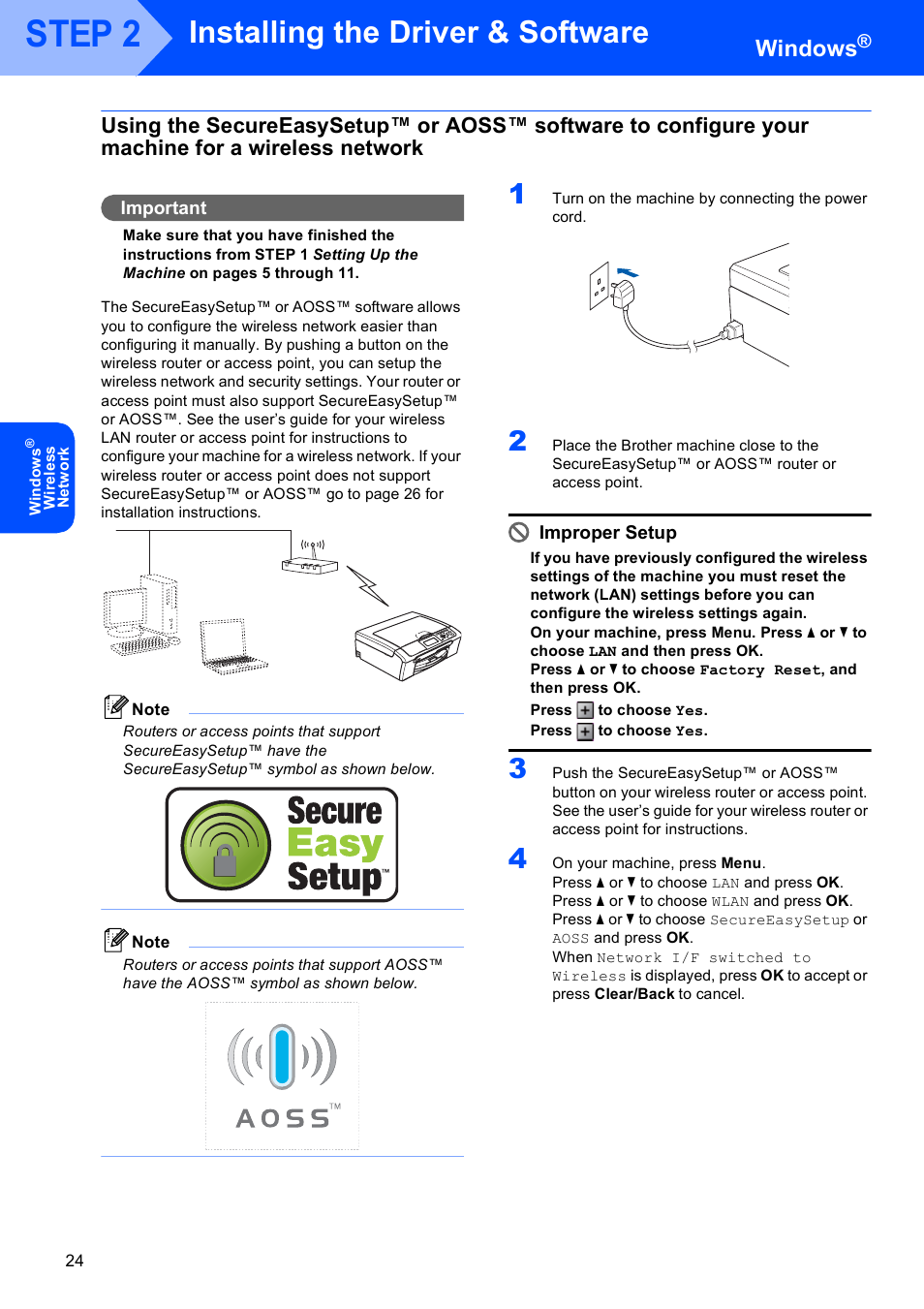 Step 2, Installing the driver & software, Windows | Brother DCP-770W User Manual | Page 26 / 53