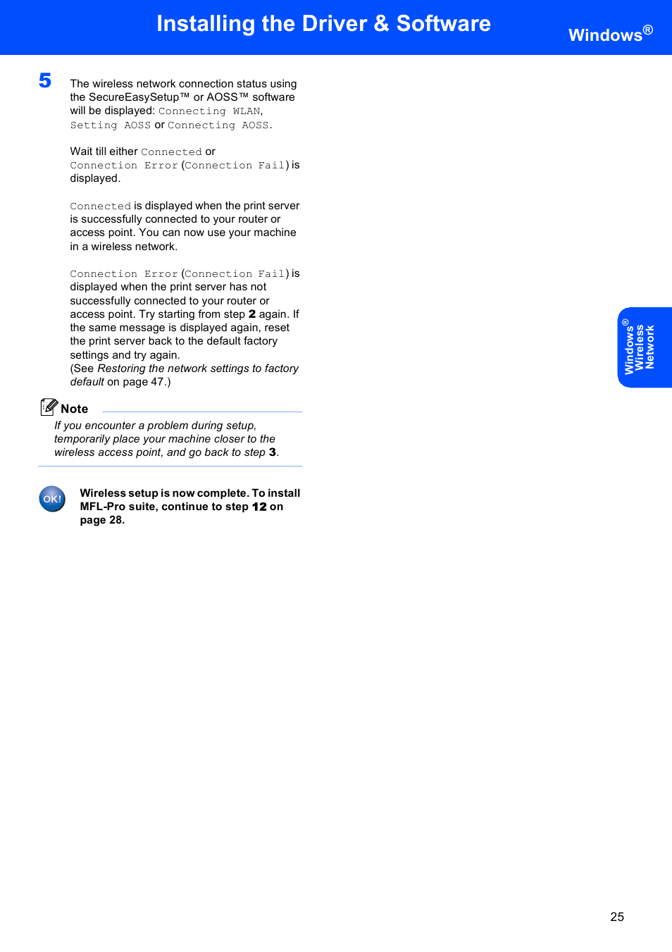 Installing the driver & software, Windows | Brother DCP-770W User Manual | Page 27 / 53