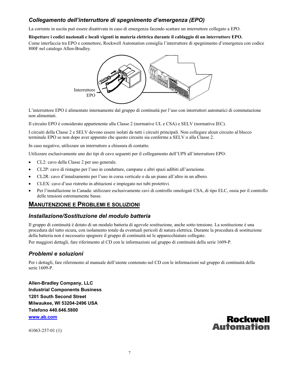 Rockwell Automation 1609-P5000E Uninterruptible Power Supply Quick Start Guide User Manual | Page 40 / 48