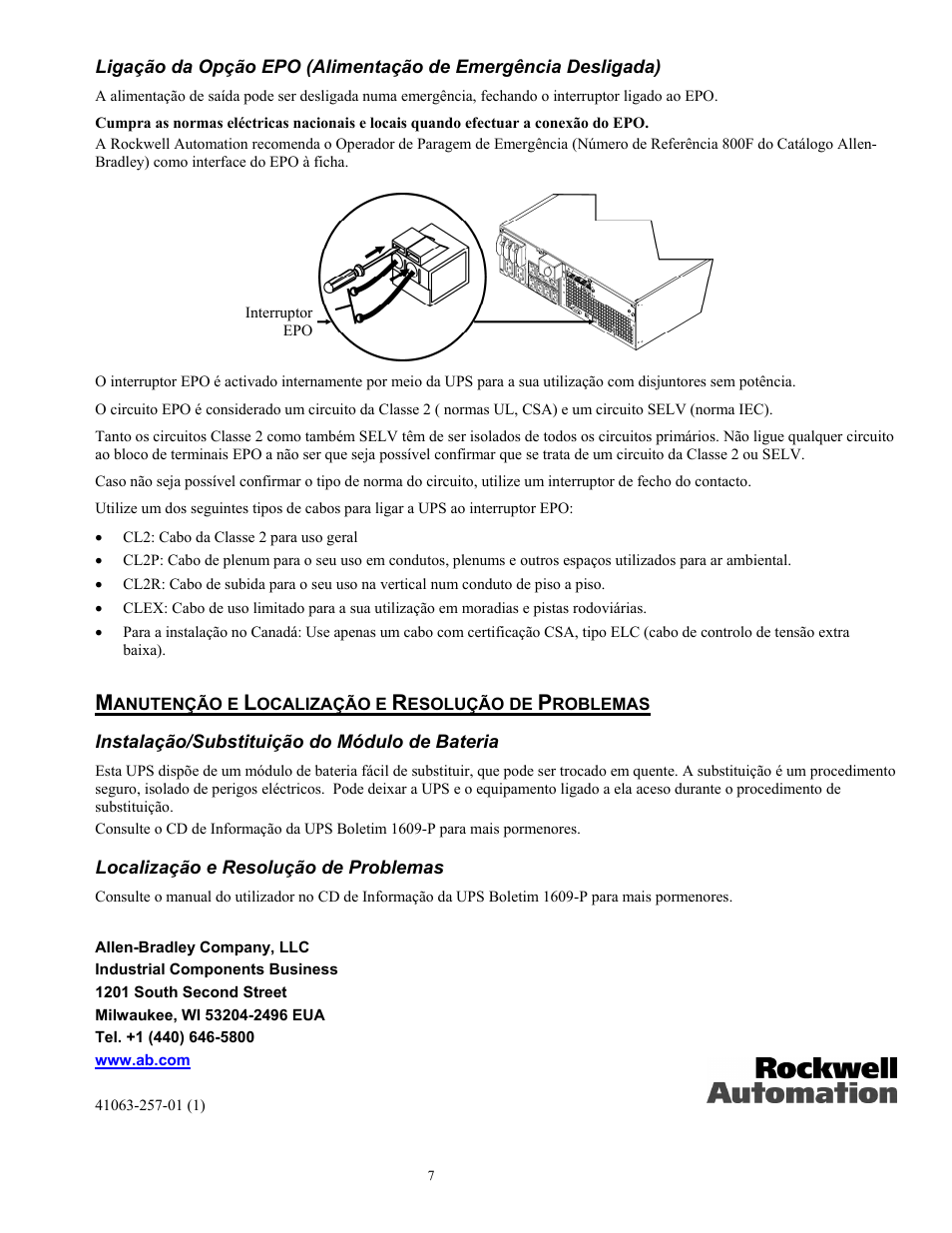 Rockwell Automation 1609-P5000E Uninterruptible Power Supply Quick Start Guide User Manual | Page 48 / 48