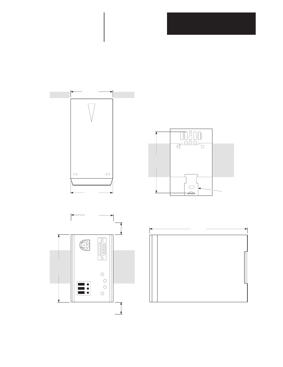 Enclosed style communications module dimensions | Rockwell Automation 1203 Serial Communications Module PPG OPTOMUX User Manual | Page 19 / 36
