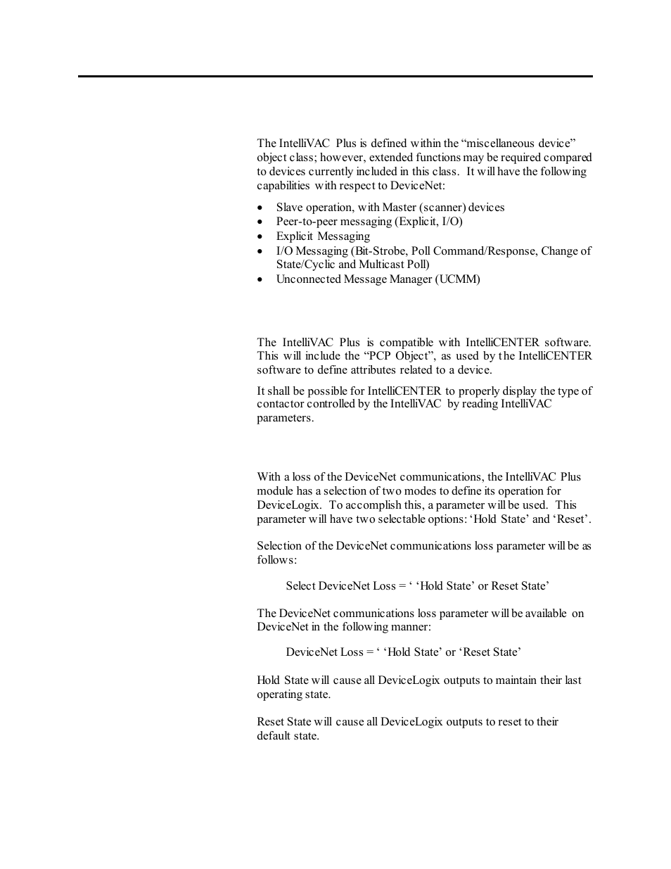 Devicenet profile, Compatibility with intellicenter | Rockwell Automation 1503VC IntelliVAC Plus Contactor Control Module User Manual | Page 103 / 387