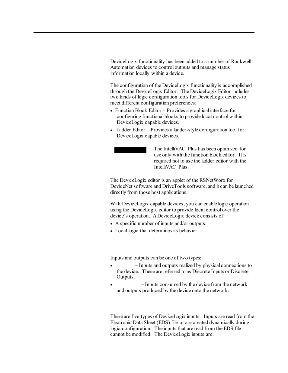 Inputs and outputs, Input and output bits | Rockwell Automation 1503VC IntelliVAC Plus Contactor Control Module User Manual | Page 126 / 387