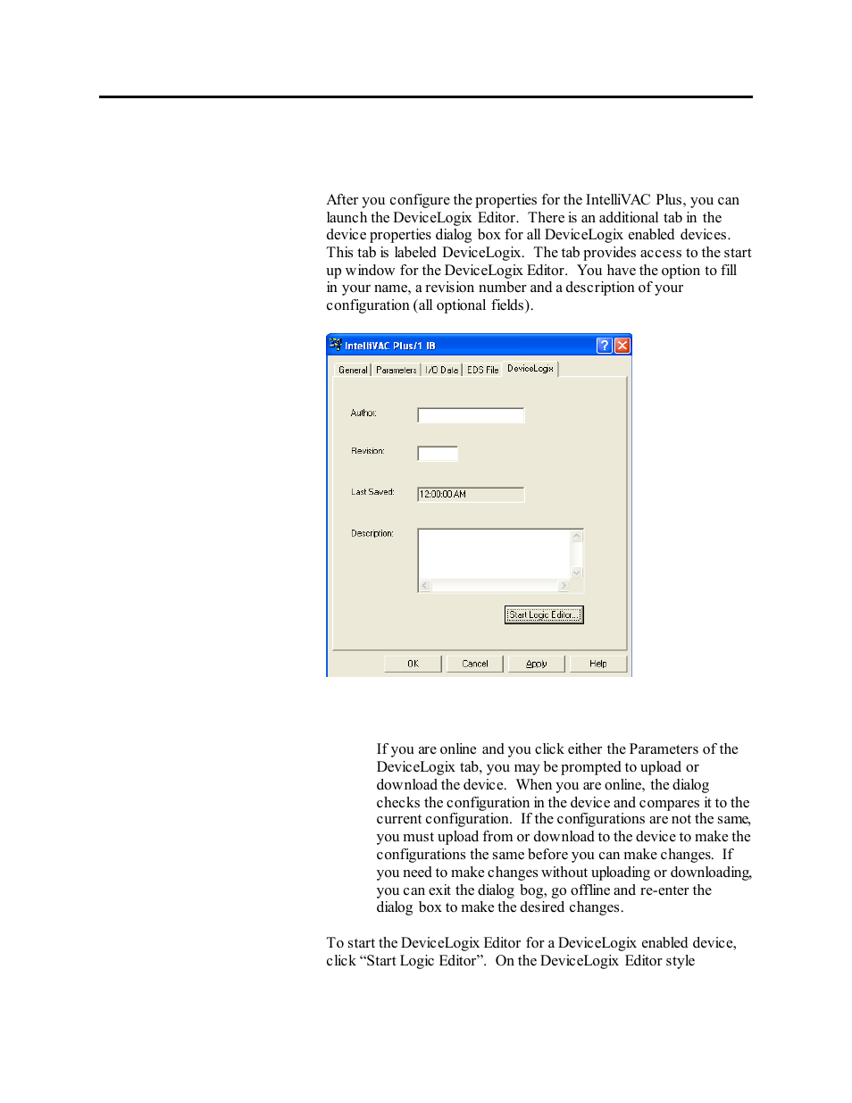 Launching the devicelogix editor, Figure 9.1 – launching devicelogix editor | Rockwell Automation 1503VC IntelliVAC Plus Contactor Control Module User Manual | Page 129 / 387