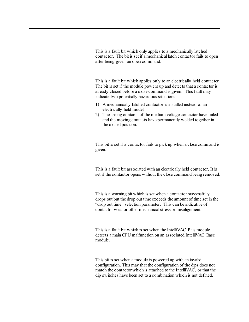Ibx-mechanical latch fail to trip, Ibx-power up with contactor closed, Ibx- contactor fails to pick up | Ibx-contactor drop out during hold, Ibx- long contactor drop out time, Ibx- cpu malfunction, Ibx - power up with invalid dip configuration | Rockwell Automation 1503VC IntelliVAC Plus Contactor Control Module User Manual | Page 156 / 387