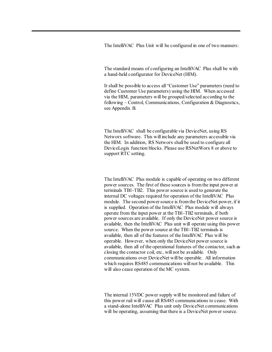 Dual power supply operation, Power fail operation | Rockwell Automation 1503VC IntelliVAC Plus Contactor Control Module User Manual | Page 48 / 387