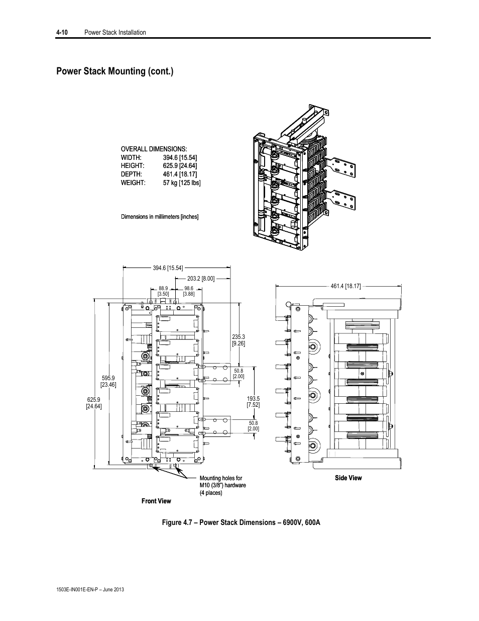 Power stack mounting (cont.) | Rockwell Automation MV SMC Flex OEM Components User Manual | Page 26 / 61