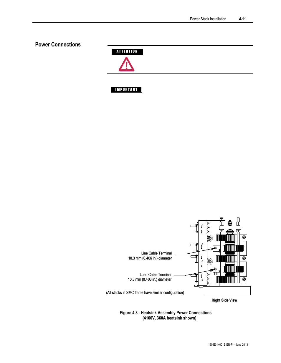 Power connections | Rockwell Automation MV SMC Flex OEM Components User Manual | Page 27 / 61