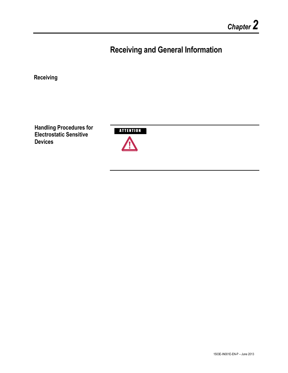 Receiving and general information, Chapter | Rockwell Automation MV SMC Flex OEM Components User Manual | Page 7 / 61