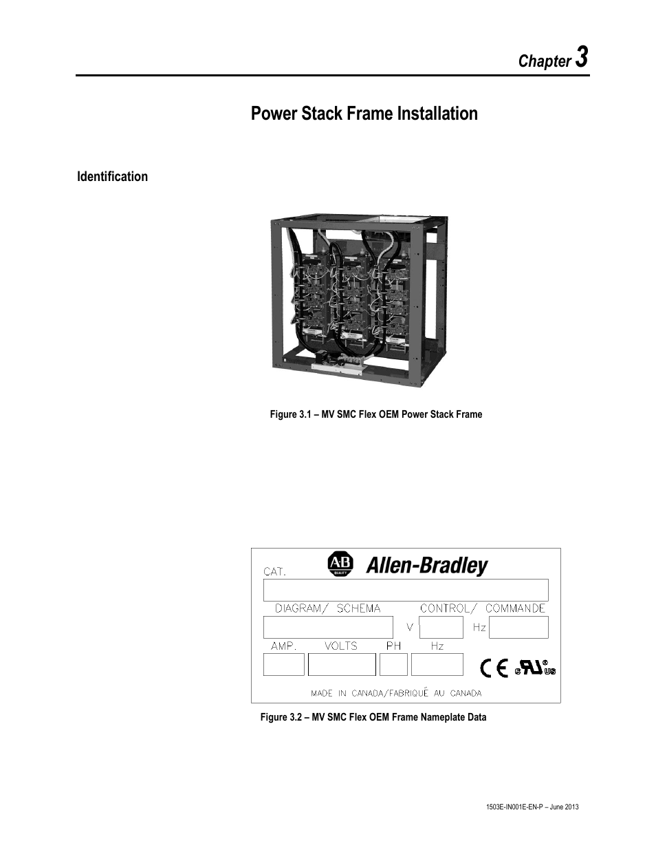 Power stack frame installation, Chapter | Rockwell Automation MV SMC Flex OEM Components User Manual | Page 9 / 61