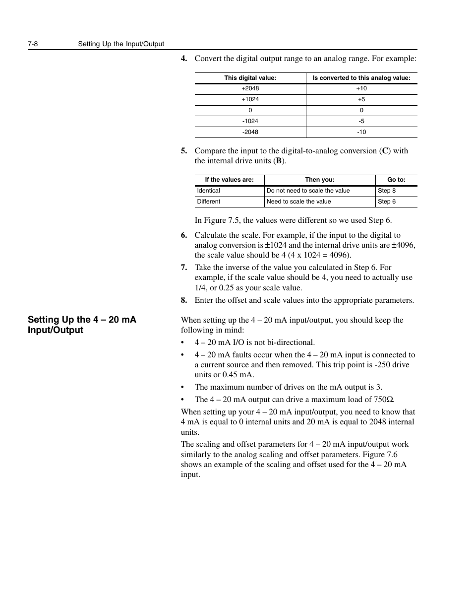 Setting up the 4 – 20 ma input/output, Setting up the 4 – 20 ma input/output -8, Step 4 | Rockwell Automation 1336E IMPACT Adjustable Frequency AC Drive User Manual V 1-4.XX User Manual | Page 120 / 419