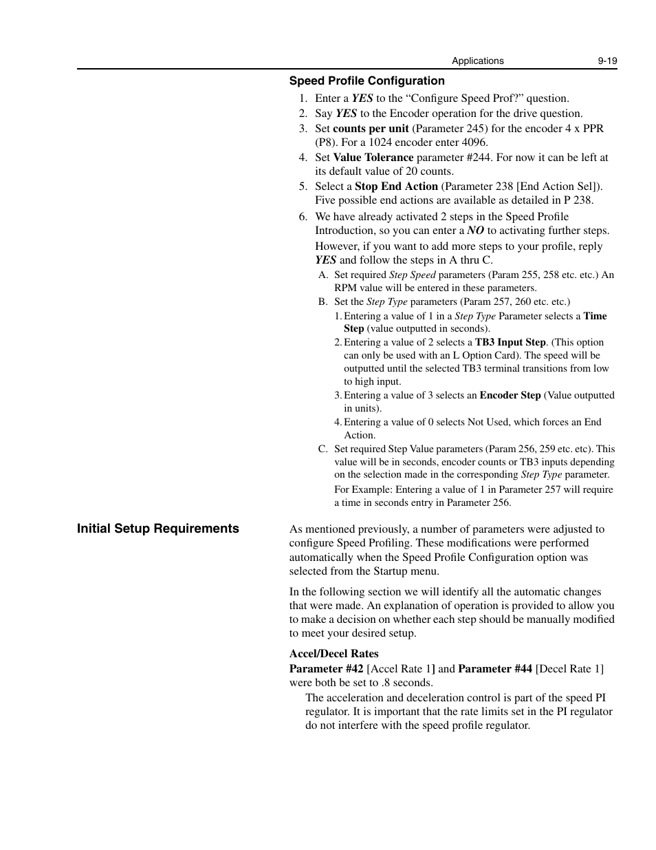 Initial setup requirements, Initial setup requirements -19 | Rockwell Automation 1336E IMPACT Adjustable Frequency AC Drive User Manual V 1-4.XX User Manual | Page 159 / 419