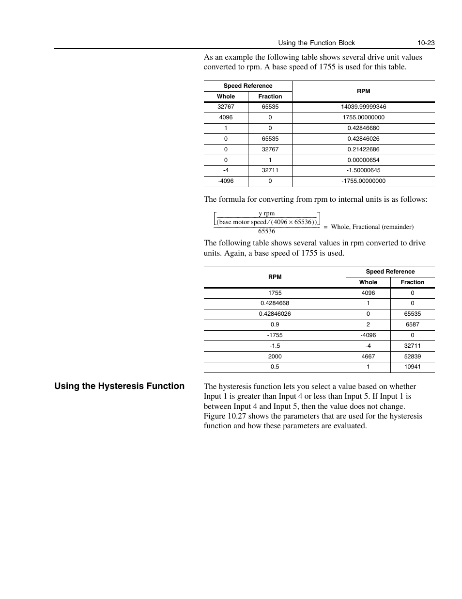 Using the hysteresis function, Using the hysteresis function -23 | Rockwell Automation 1336E IMPACT Adjustable Frequency AC Drive User Manual V 1-4.XX User Manual | Page 193 / 419