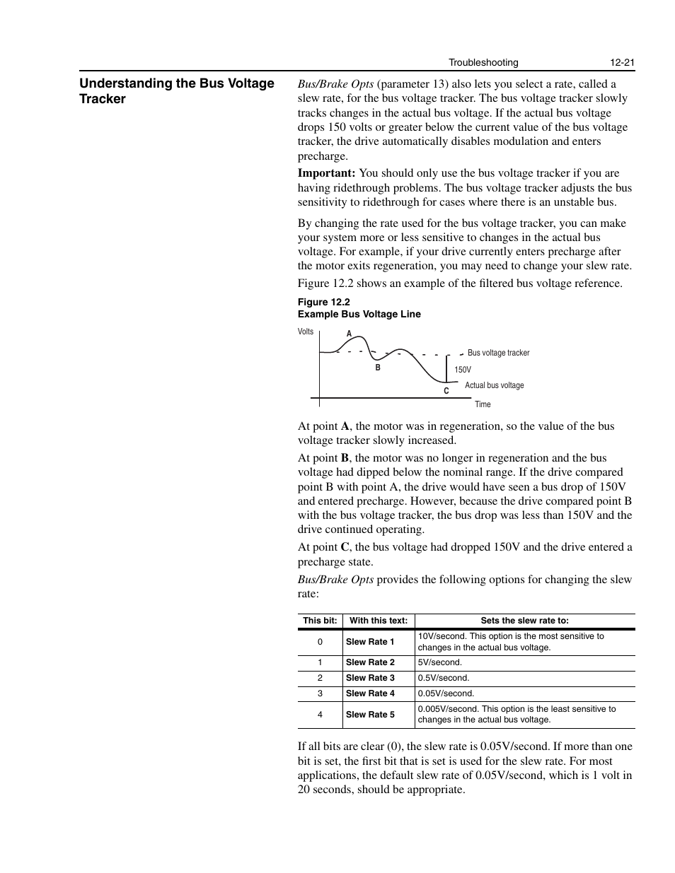 Understanding the bus voltage tracker, Understanding the bus voltage tracker -21 | Rockwell Automation 1336E IMPACT Adjustable Frequency AC Drive User Manual V 1-4.XX User Manual | Page 303 / 419