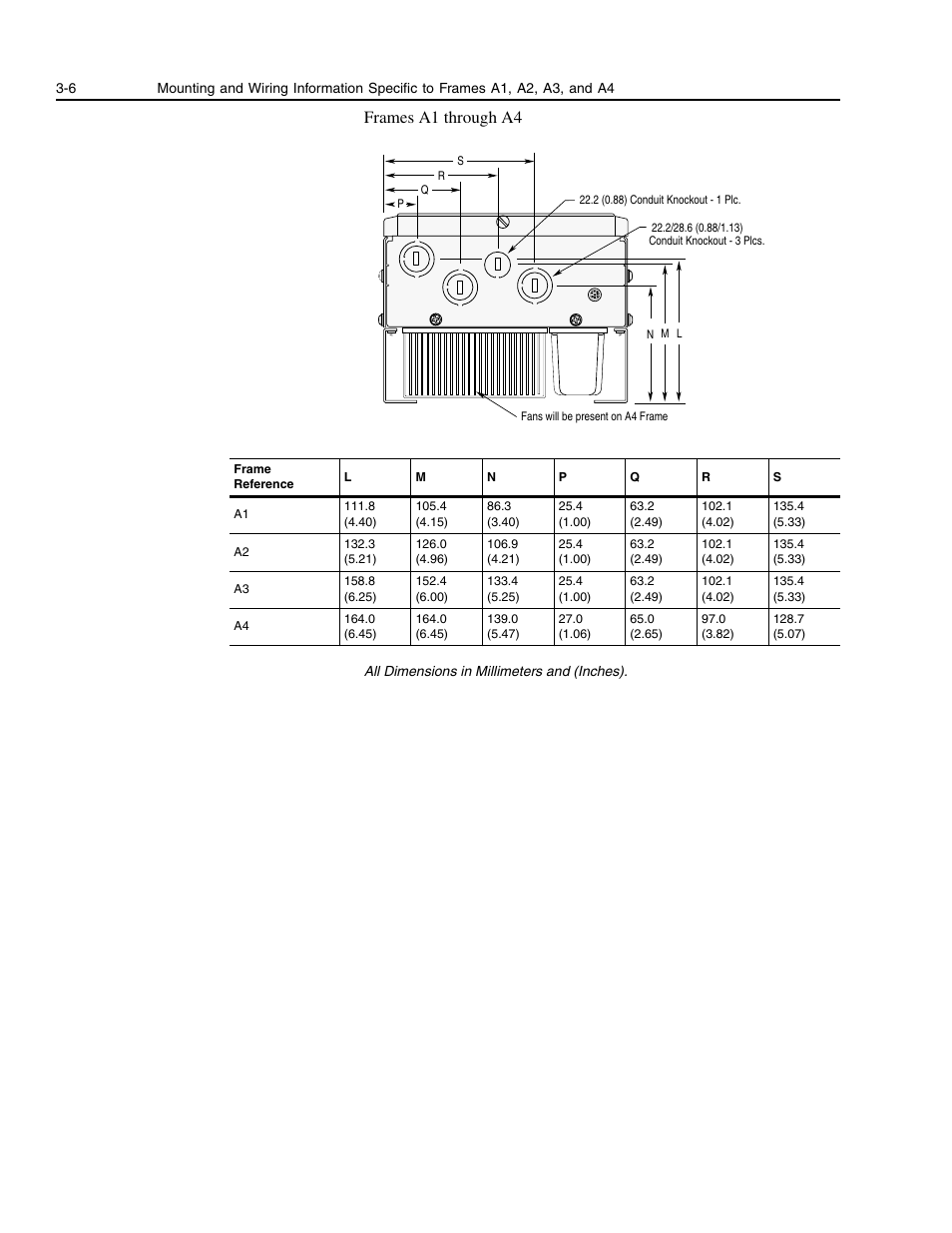 Frames a1 through a4 | Rockwell Automation 1336E IMPACT Adjustable Frequency AC Drive User Manual V 1-4.XX User Manual | Page 54 / 419